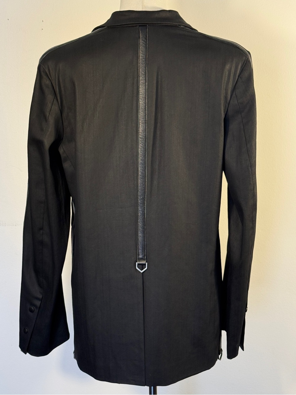V-Moda Terri King Leather Trim Mens Bondage Dinner Jacket Blazer  Black 44 USA